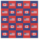 Flag der Staaten, kanadische Flagge auf blau und r Stoff