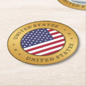 Flag der Staaten Runder Pappuntersetzer (Angewinkelt)