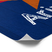 Flag der Sternexplosion Woodgrain Arizona Poster (Ecke)