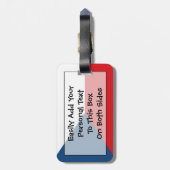 Flag der Tschechischen Republik Easy ID Personal Gepäckanhänger (Rückseite vertikal)