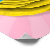 Flag der ukrainischen Rose auf Rosa Poster (Ecke)