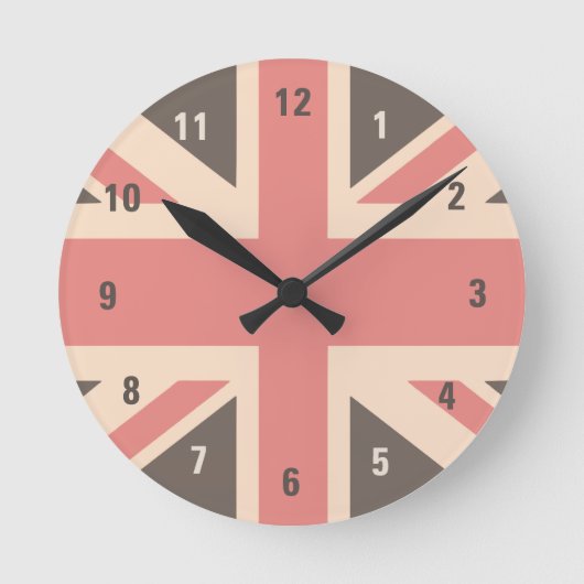 Flag der Union Jack UK Runde Wanduhr (Vorderseite)