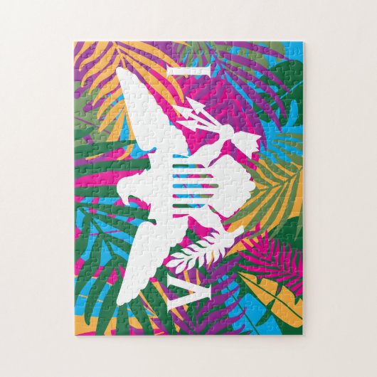 Flag der US-Jungfrau - Abstrakt tropisch Puzzle (Vertikal)