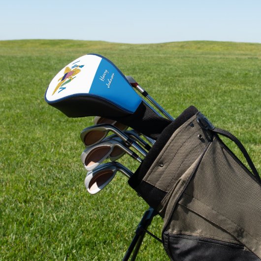 Flag der US-Jungfrau, Golfklubs, Mit Monogramm Golf Headcover (In SItu)