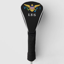 Flag der US-Jungfrau, Ihre Initialen, Schwarz Golf Headcover