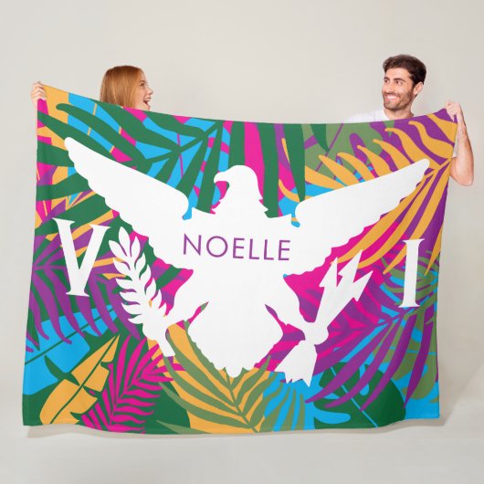 Flag der US-Jungfrau-Inseln, farbenfrohe tropische Fleecedecke (Beispiel)