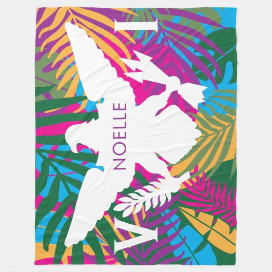 Flag der US-Jungfrau-Inseln, farbenfrohe tropische Fleecedecke (Vorderseite)