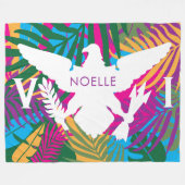 Flag der US-Jungfrau-Inseln, farbenfrohe tropische Fleecedecke (Vorderseite (Horizontal))