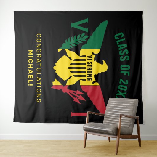 Flag der US-Jungfrau-Inseln, Gruppe der grünen Gel Wandteppich (Beispiel (Horizontal))