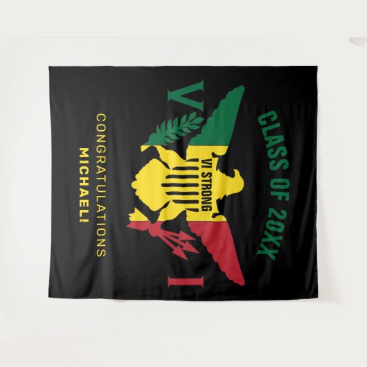 Flag der US-Jungfrau-Inseln, Gruppe der grünen Gel Wandteppich (Vorderseite (Horizontal))