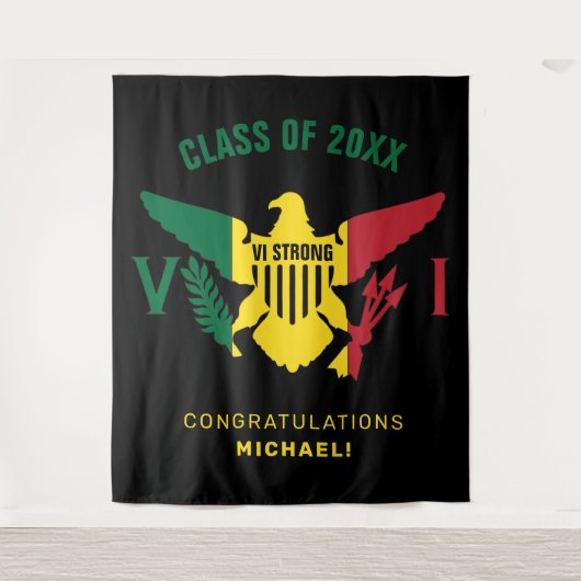 Flag der US-Jungfrau-Inseln, Gruppe der grünen Gel Wandteppich (Vorderseite)