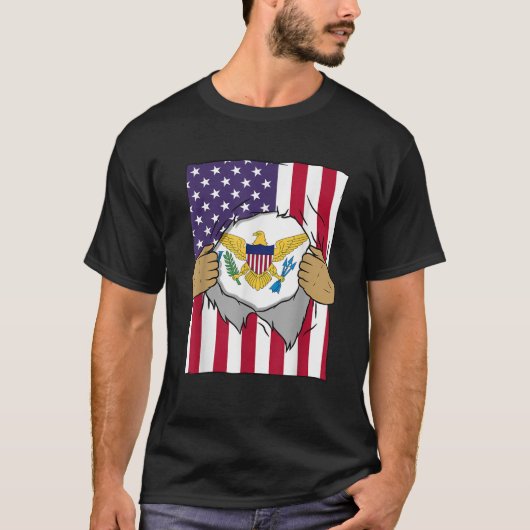 Flag der US-Jungfrau-Inseln Inside Me Zuhause Isla T-Shirt (Vorderseite)