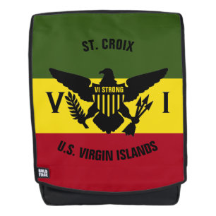 Flag der US-Jungfrau-Inseln, Rot-Grün von St. Croi Rucksack
