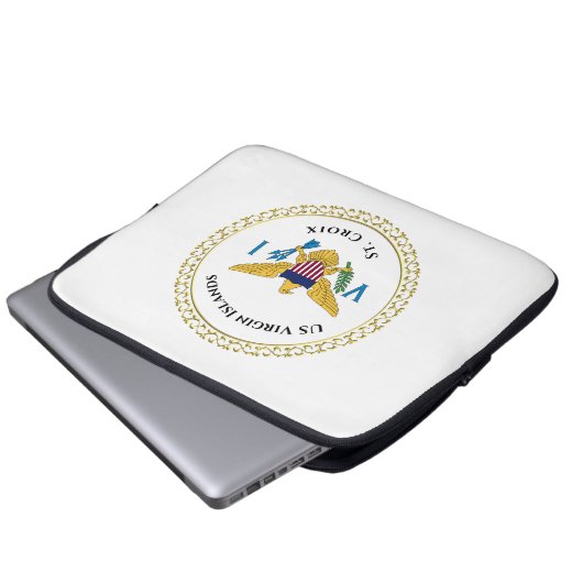 Flag der US-Jungfrau-Inseln USVI St. Croix VI Laptopschutzhülle (Vorne Knopf)