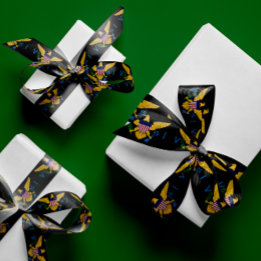 Flag der US-Jungfrau, schwarz - 1,5" Breite Satinband