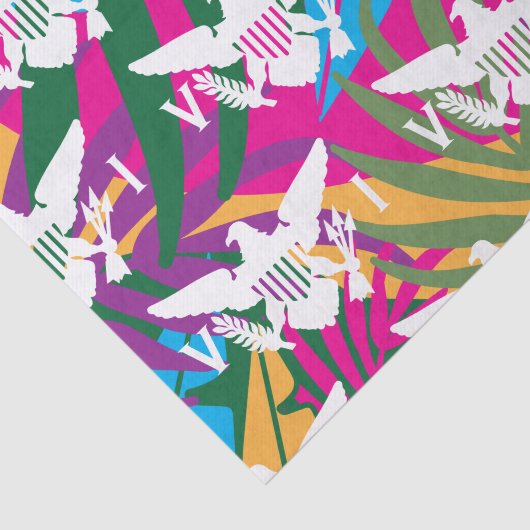 Flag der US-Jungfrau, Tropisch Abstrakt Seidenpapier (Ausschnitt)