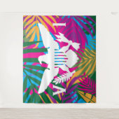 Flag der US-Jungfrau, Tropische Blätter Abstrakt Wandteppich (Vorderseite)