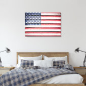 Flag der Vereinigten Staaten auf Holzbild Leinwanddruck (Insitu (Schlafzimmer))