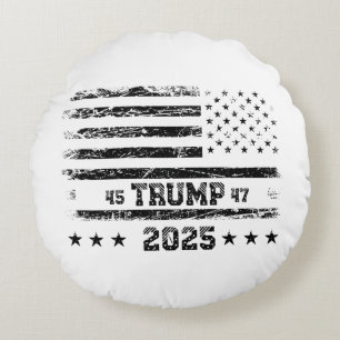 Flag der Vereinigten Staaten.Präsident Donald Trum Rundes Kissen