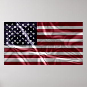 Flag der Vereinigten Staaten, Vintag mit Flapping- Poster