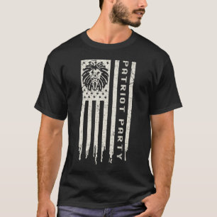 Flag des amerikanischen Patriot-Party Lion T-Shirt