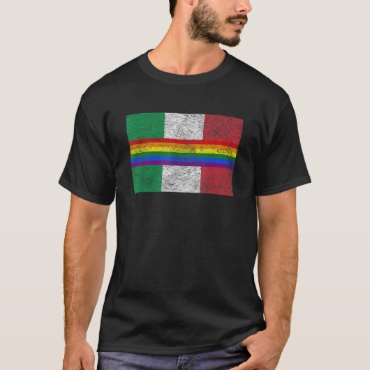 FLAG DES ITALIENISCHEN LGBTQ-GAY PRIDE RAINBOW BAN T-Shirt (Vorderseite)
