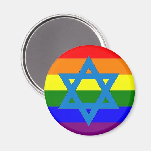 Flag des jüdischen Gay Pride Magnet (Vorderseite/Rückseite)