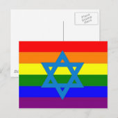 Flag des jüdischen Gay Pride Postkarte (Vorne/Hinten)