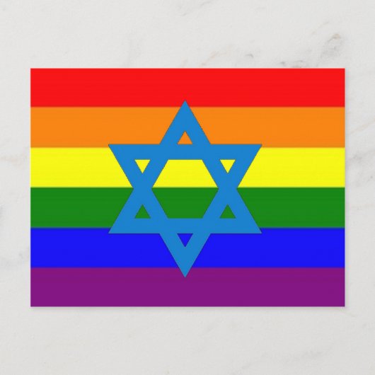 Flag des jüdischen Gay Pride Postkarte (Vorderseite)