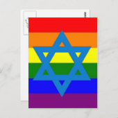 Flag des jüdischen Gay Pride Postkarte (Vorne/Hinten)