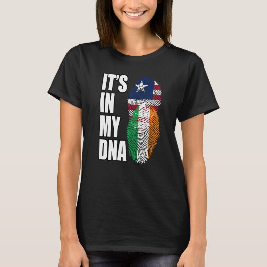 Flag des liberianischen und irischen DNA-Mix T-Shirt (Vorderseite)