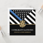 Flag des Polizeibeamten für Abschluss Karte (Vorderseite/Rückseite Beispiel)