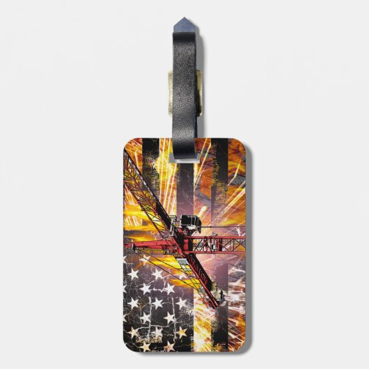 Flag des Turmkrans Gepäckanhänger (Rückseite vertikal)