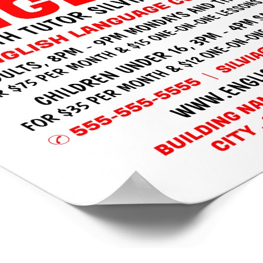 Flag Design, Englischkurs Poster (Ecke)