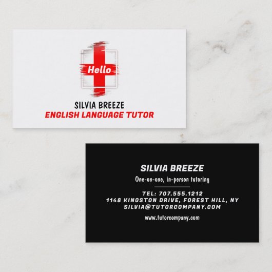 Flag Design, English Language Tutor, Lehrer Visitenkarte (Vorne/Hinten)