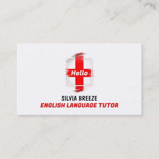 Flag Design, English Language Tutor, Lehrer Visitenkarte (Vorderseite)