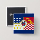 Flag Detroit, Michigan Button (Vorne & Hinten)