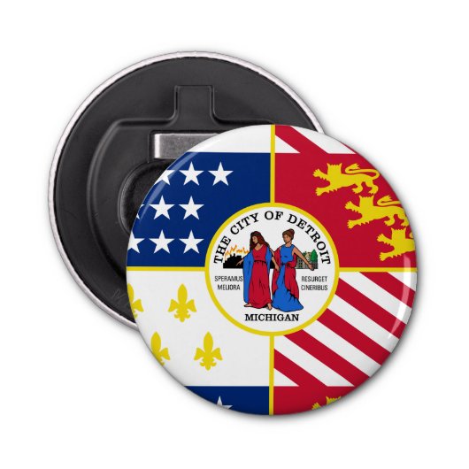 Flag Detroit, Michigan Flaschenöffner (Vorderseite)