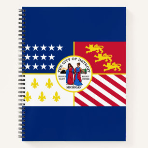 Flag Detroit, Michigan-Notebook Notizblock