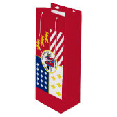 Flag Detroit, Michigan Wine Gift Bag Geschenktüte Für Weinflaschen (Vorderseite Schrägansicht)