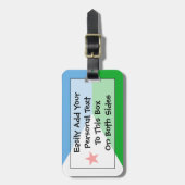 Flag Djibouti Easy ID Personal Gepäckanhänger (Vorderseite vertikal)