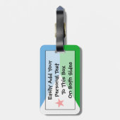 Flag Djibouti Easy ID Personal Gepäckanhänger (Rückseite vertikal)