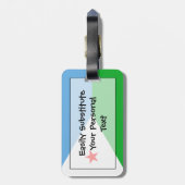 Flag Djibouti Easy ID Personal Gepäckanhänger (Rückseite vertikal)