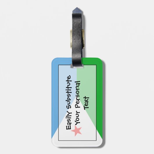 Flag Djibouti Easy ID Personal Gepäckanhänger (Rückseite vertikal)