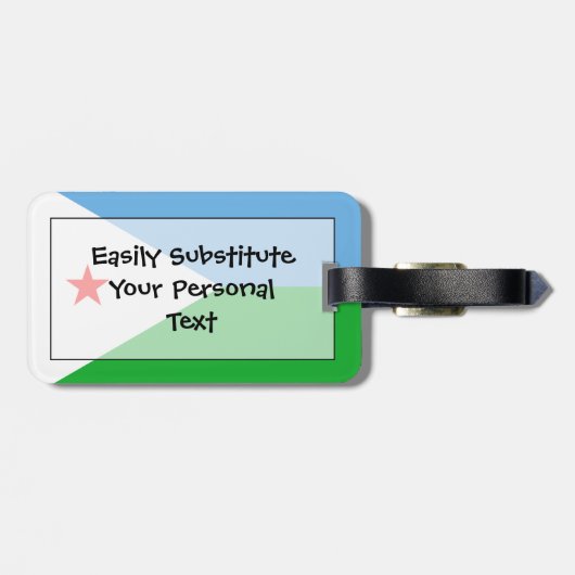 Flag Djibouti Easy ID Personal Gepäckanhänger (Rückseite horizontal)