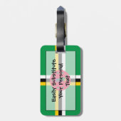 Flag Dominica Personal Easy ID Gepäckanhänger (Rückseite vertikal)