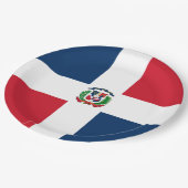 Flag: Dominikanische Republik Pappteller (Schrägansicht)