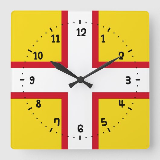 Flag Dorset Square Wall Clock Quadratische Wanduhr (Vorderseite)