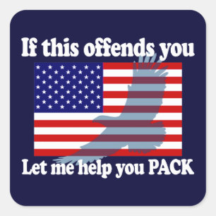 Flag & Eagle Patriot - USA-Flagge Quadratischer Aufkleber