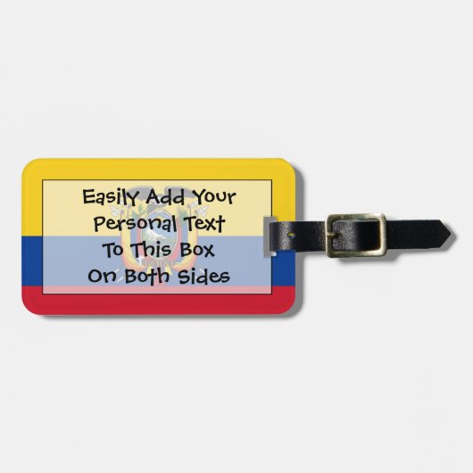 Flag Ecuador Easy ID Personal Gepäckanhänger (Vorderseite horizontal)